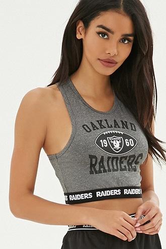 Forever21 Women's  Nfl Oakland Raiders Crop Top