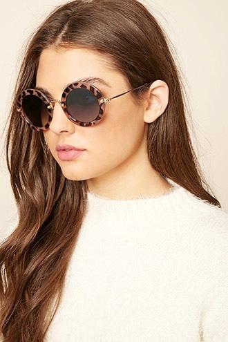 Forever21 Contrast Round Sunglasses