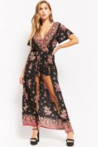 Forever21 Floral Surplice High-low Romper