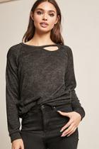 Forever21 Marled Knit Cutout Top