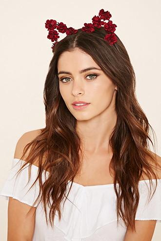 Forever21 Floral Cat Ear Headband
