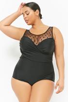 Forever21 Plus Size Paramour Mesh-insert One-piece Swimsuit