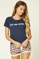 Forever21 Women's  Wine & Cream Let Me Sleep Pj Set