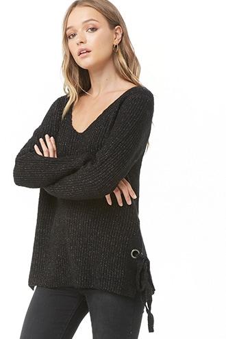 Forever21 Vented Marled Knit Sweater