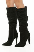 Forever21 Faux Suede Slouchy Knee-high Boots