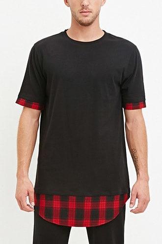 Forever21 Layered Plaid Tee