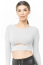 Forever21 Midriff Cut-out Crop Top