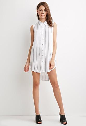 Forever21 Striped Collar Shirt Dress
