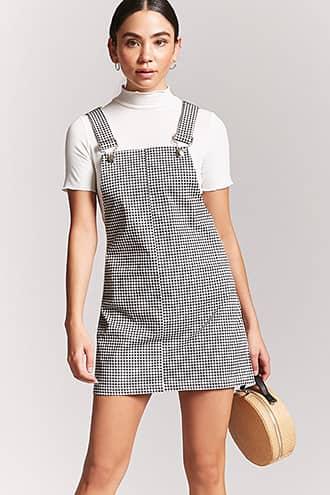 Forever21 Gingham Mini Overall Dress