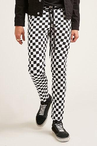 Forever21 Checker Print Skinny Jeans