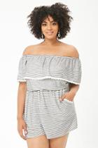 Forever21 Plus Size Striped Flounce Romper