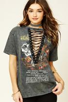 Forever21 Women's  Lace-up Tour Tee