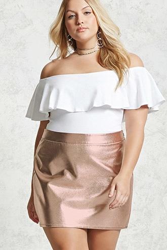 Forever21 Plus Size Metallic Mini Skirt