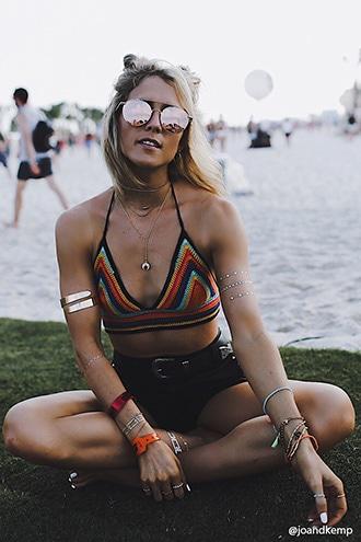Forever21 Multicolor Knit Crop Top