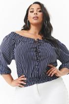 Forever21 Plus Size Crepe Off-the-shoulder Lace-up Top