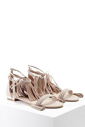 Forever21 Genuine Suede Lace-up Sandals