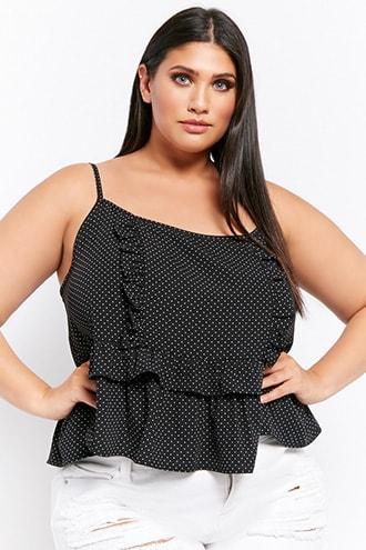 Forever21 Plus Size Ruffle Polka Dot Cami