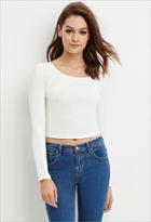 Forever21 Women's  Ivory Classic Crop Top