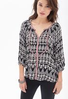 Forever21 Contemporary Embroidered Tribal Print Tunic
