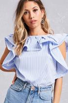 Forever21 Striped Ruffle Top