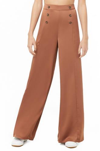 Forever21 Double-breasted Wide-leg Pants