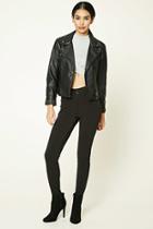 Forever21 Flat-front Stretch-knit Pants