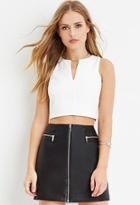 Forever21 Notched-neckline Crop Top