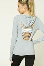 Forever21 Active Hooded Ladder-cutout Top