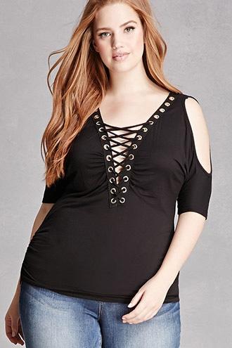 Forever21 Plus Size Plunging Ruched Top