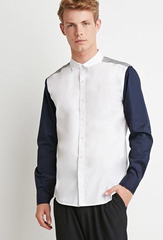21 Men Colorblocked Shirt