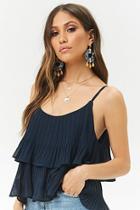 Forever21 Pleated Flounce Open-shoulder Top