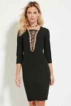 Forever21 Women's  Black Crisscross Bodycon Dress