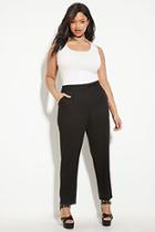 Forever21 Plus Women's  Black Plus Size Tapered Trousers