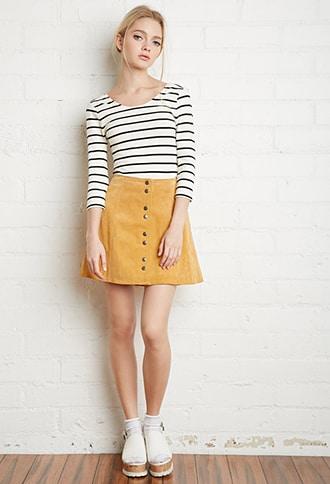 Forever21 Striped Stretch Knit Top