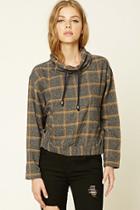 Forever21 Women's  Boxy Plaid Pullover