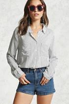 Forever21 Striped Button Front Shirt