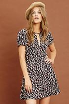 Forever21 Women's  Leopard Print Skater Dress