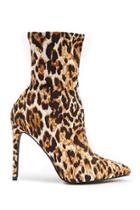 Forever21 Leopard Print Stiletto Sock Boots
