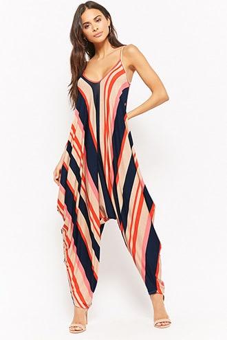 Forever21 Variegated Striped Jumpsuit