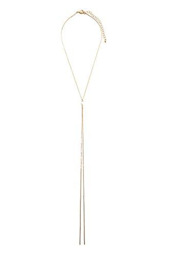 Forever21 Faux Pearl Serpentine Drop Necklace