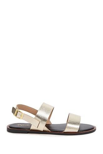 Forever21 Metallic Faux Croc Leather Sandals