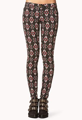 Forever21 Women's  South Bound Skinny Jeans (black/brick)