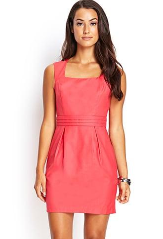 Forever21 Pleated Square Neck Dress