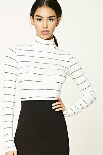 Forever21 Striped Turtleneck Top