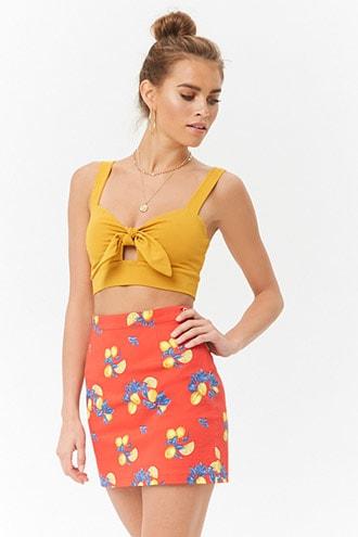 Forever21 Lemon Print Mini Skirt