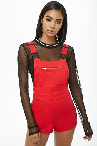 Forever21 Buckle-strap Denim Overalls