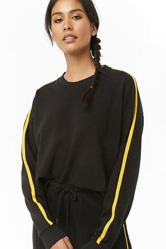 Forever21 Active Striped Sweatshirt