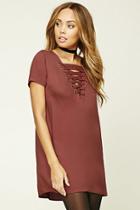 Forever21 Women's  Rust Strappy Crisscross-front Dress