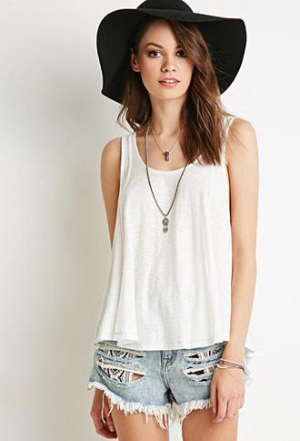 Forever21 Slub Knit Trapeze Tank