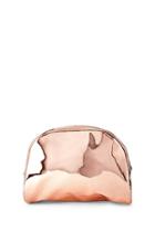Forever21 Rose Gold Faux Patent Leather Makeup Bag